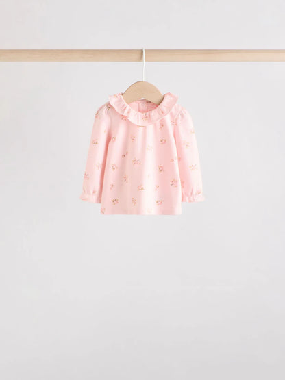 |BabyGirl| Conjunto De 6 Peças De Blusa e Leggings De Manga Comprida Com Personagem Coelho Rosa/Creme