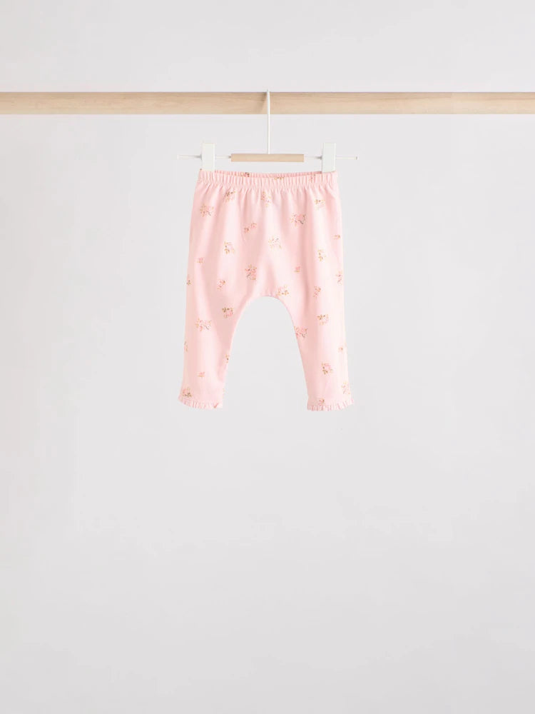 |BabyGirl| Conjunto De 6 Peças De Blusa e Leggings De Manga Comprida Com Personagem Coelho Rosa/Creme