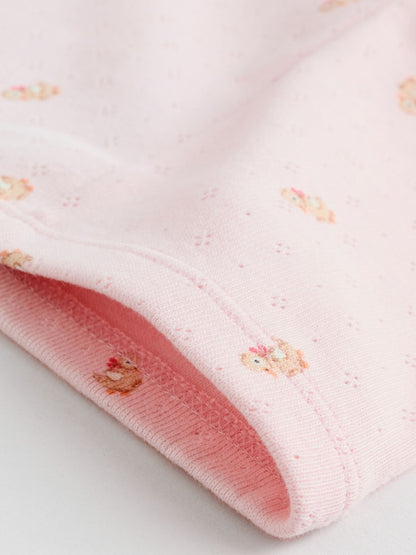 |BabyGirl| Pacote Com 4 Leggings Rosa/Marrom/Coração Para Bebês (0 meses a 2 anos)