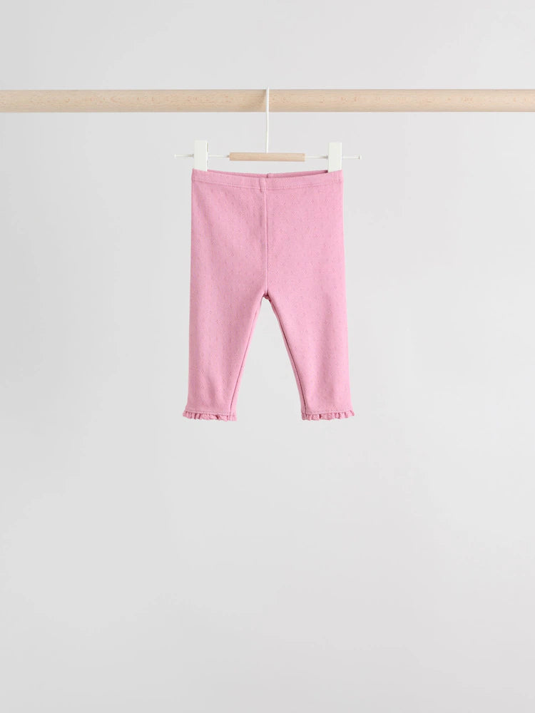 |BabyGirl| Pacote Com 4 Leggings Rosa/Marrom/Coração Para Bebês (0 meses a 2 anos)