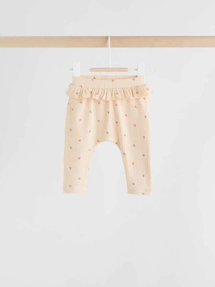 |BabyGirl| Pacote Com 4 Leggings Ditsy Baby Roxo/Amarelo/Creme (0 meses a 2 anos)