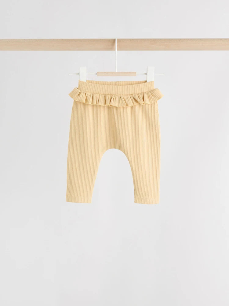 |BabyGirl| Pacote Com 4 Leggings Ditsy Baby Roxo/Amarelo/Creme (0 meses a 2 anos)