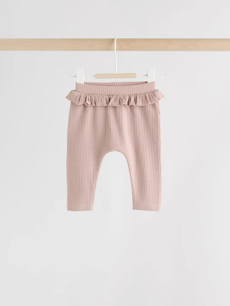 |BabyGirl| Pacote Com 4 Leggings Ditsy Baby Roxo/Amarelo/Creme (0 meses a 2 anos)
