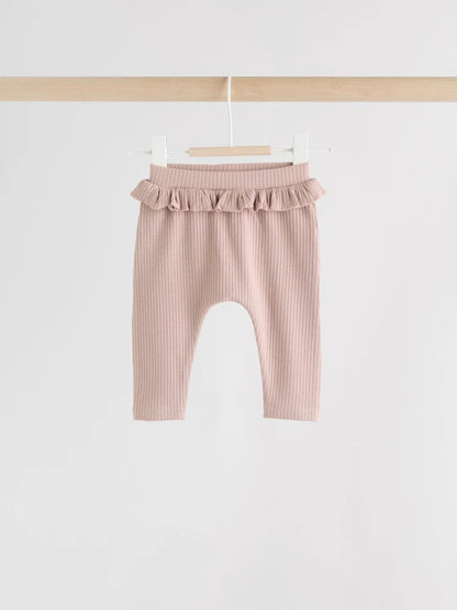 |BabyGirl| Pacote Com 4 Leggings Ditsy Baby Roxo/Amarelo/Creme (0 meses a 2 anos)
