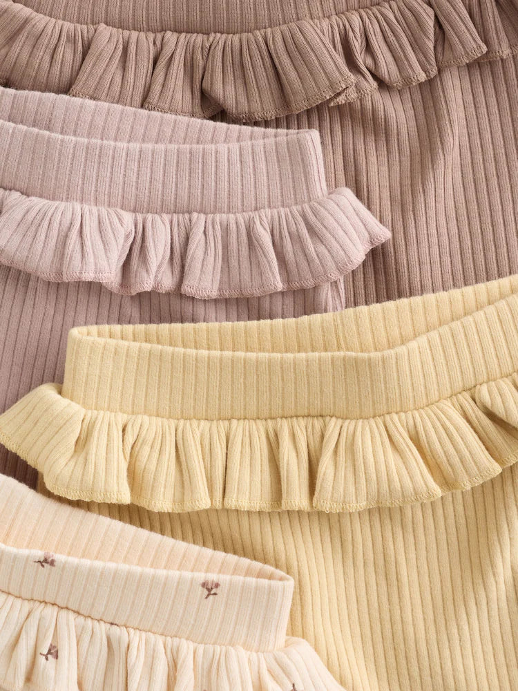 |BabyGirl| Pacote Com 4 Leggings Ditsy Baby Roxo/Amarelo/Creme (0 meses a 2 anos)