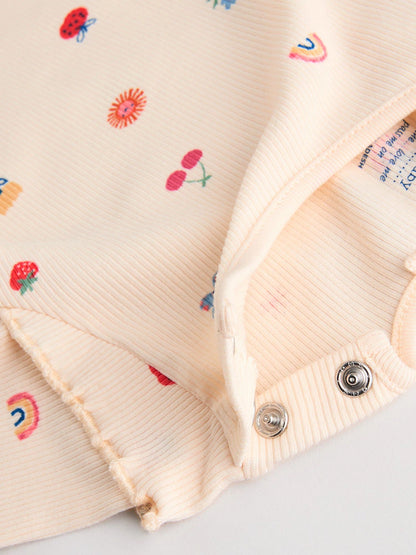 |BabyGirl| Conjunto De 2 Peças De Blusa e Leggings Com Estampa De Personagem Brilhante em creme para bebê (0 meses a 2 anos)