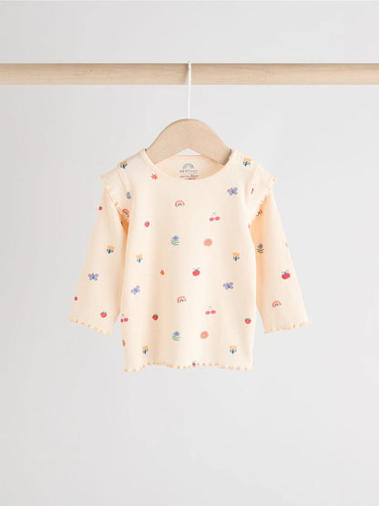 |BabyGirl| Conjunto De 2 Peças De Blusa e Leggings Com Estampa De Personagem Brilhante em creme para bebê (0 meses a 2 anos)