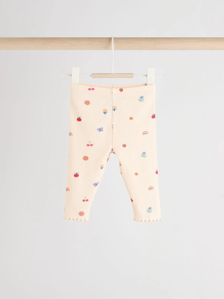 |BabyGirl| Conjunto De 2 Peças De Blusa e Leggings Com Estampa De Personagem Brilhante em creme para bebê (0 meses a 2 anos)