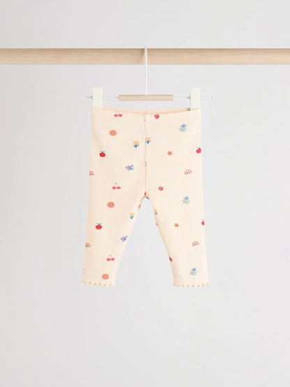 |BabyGirl| Conjunto De 2 Peças De Blusa e Leggings Com Estampa De Personagem Brilhante em creme para bebê (0 meses a 2 anos)
