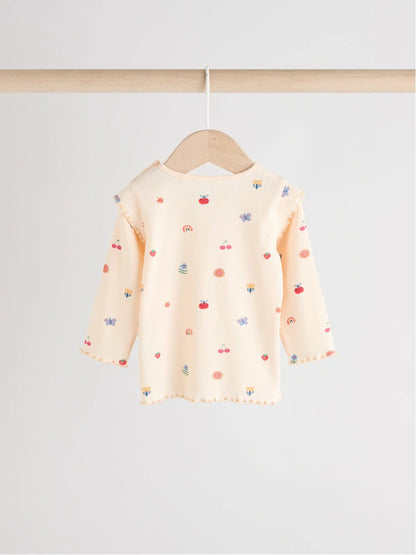 |BabyGirl| Conjunto De 2 Peças De Blusa e Leggings Com Estampa De Personagem Brilhante em creme para bebê (0 meses a 2 anos)