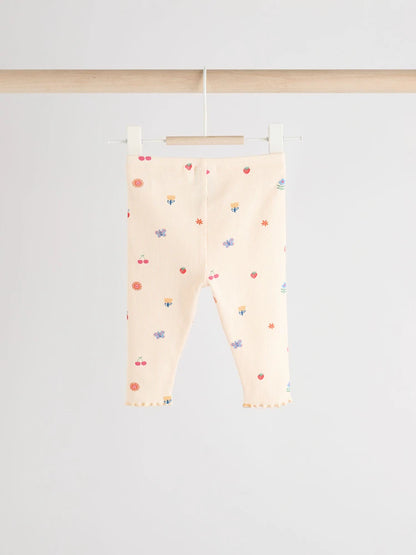 |BabyGirl| Conjunto De 2 Peças De Blusa e Leggings Com Estampa De Personagem Brilhante em creme para bebê (0 meses a 2 anos)