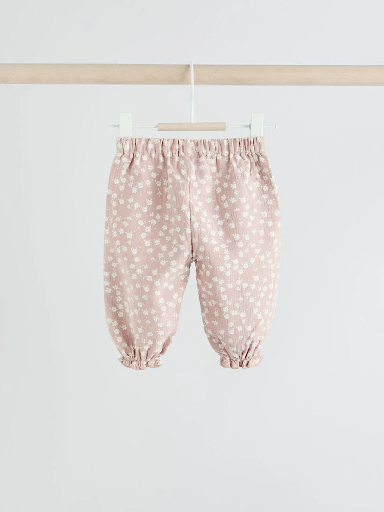 |BabyGirl| Conjunto De Blusa e Calça De Manga Comprida Branca/Marrom Para Bebê, 2 Peças (0 meses a 2 anos)