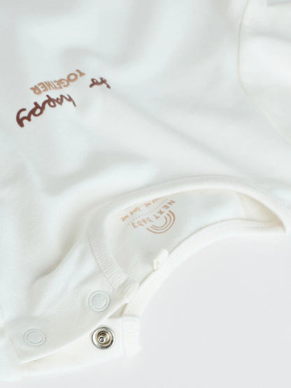 |BabyGirl| Conjunto De Blusa e Calça De Manga Comprida Branca/Marrom Para Bebê, 2 Peças (0 meses a 2 anos)