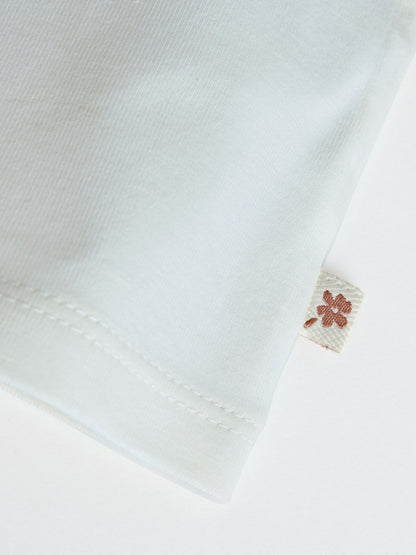 |BabyGirl| Conjunto De Blusa e Calça De Manga Comprida Branca/Marrom Para Bebê, 2 Peças (0 meses a 2 anos)