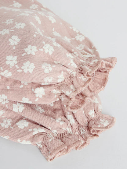 |BabyGirl| Conjunto De Blusa e Calça De Manga Comprida Branca/Marrom Para Bebê, 2 Peças (0 meses a 2 anos)