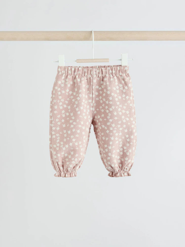 |BabyGirl| Conjunto De Blusa e Calça De Manga Comprida Branca/Marrom Para Bebê, 2 Peças (0 meses a 2 anos)