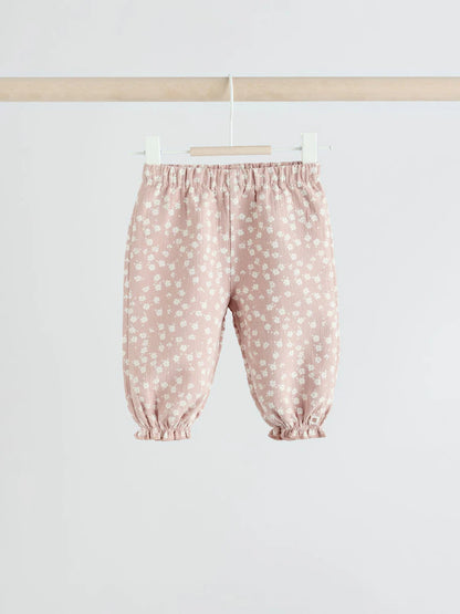 |BabyGirl| Conjunto De Blusa e Calça De Manga Comprida Branca/Marrom Para Bebê, 2 Peças (0 meses a 2 anos)