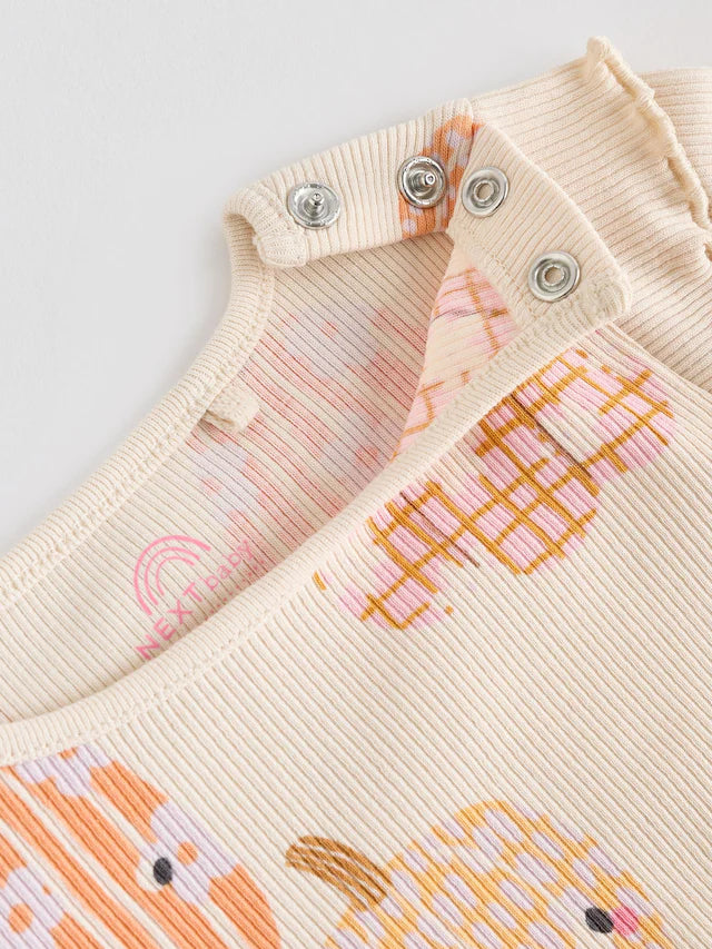 |BabyGirl| Conjunto De 2 Peças De Blusa e Leggings De Abóbora De Halloween Creme/Rosa Para bebê (0 meses a 2 anos)