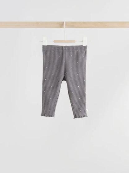 |BabyGirl| Conjunto De 3 Peças De Blusa e Leggings De Manga Comprida Com Colete Floral Cinza para bebê (0 meses a 2 anos)