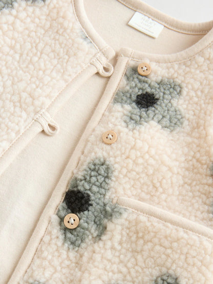 |BabyGirl| Conjunto De 3 Peças De Blusa e Leggings De Manga Comprida Com Colete Floral Cinza para bebê (0 meses a 2 anos)