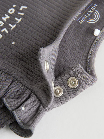 |BabyGirl| Conjunto De 3 Peças De Blusa e Leggings De Manga Comprida Com Colete Floral Cinza para bebê (0 meses a 2 anos)