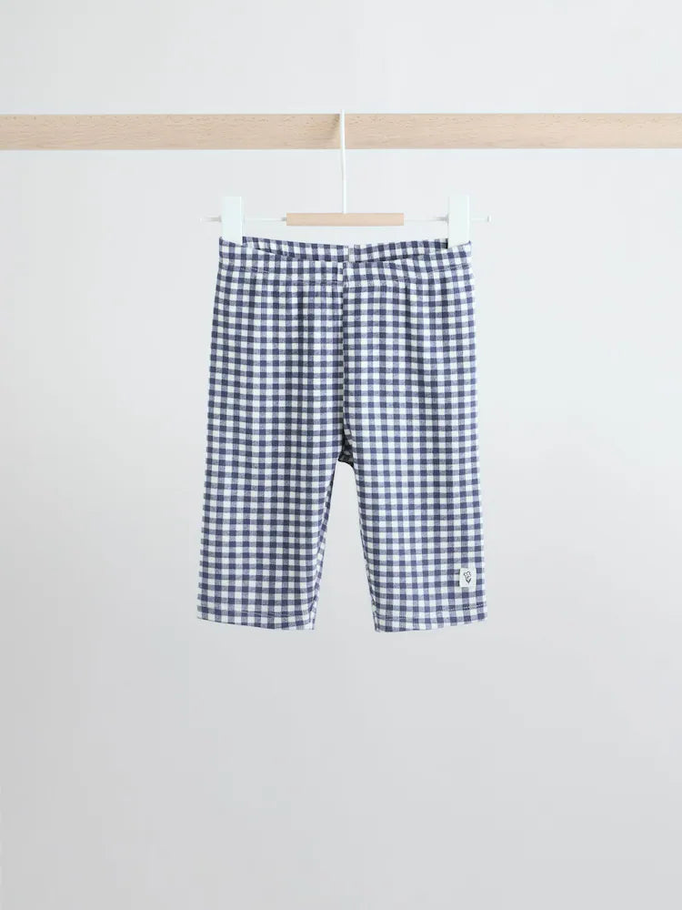 |BabyGirl| Conjunto De Blusa e Leggings De Manga Comprida Xadrez Amarelo/Azul Para Bebê, 2 peças (0 meses a 2 anos)