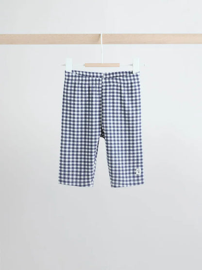 |BabyGirl| Conjunto De Blusa e Leggings De Manga Comprida Xadrez Amarelo/Azul Para Bebê, 2 peças (0 meses a 2 anos)