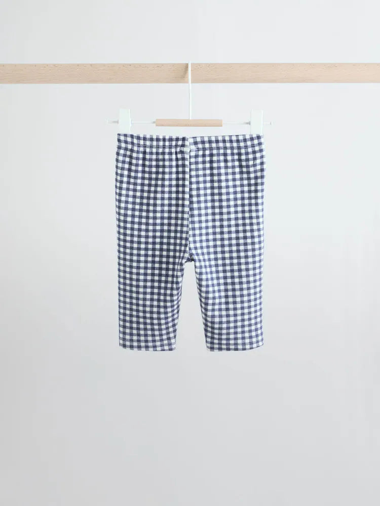 |BabyGirl| Conjunto De Blusa e Leggings De Manga Comprida Xadrez Amarelo/Azul Para Bebê, 2 peças (0 meses a 2 anos)