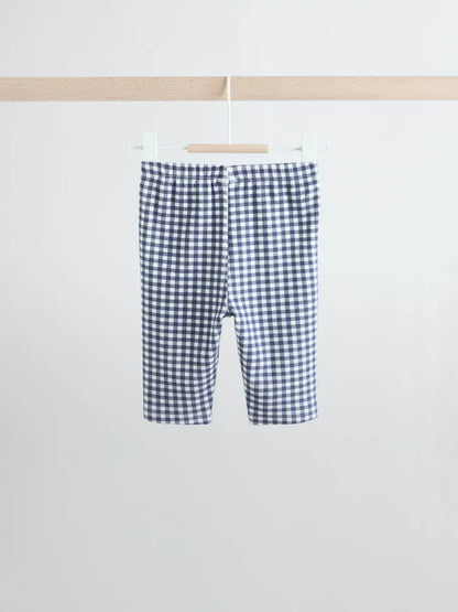 |BabyGirl| Conjunto De Blusa e Leggings De Manga Comprida Xadrez Amarelo/Azul Para Bebê, 2 peças (0 meses a 2 anos)