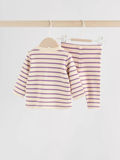 |BabyGirl| Conjunto De Blusa e Leggings De Manga Comprida Para Bebês, 2 Peças (0 meses a 2 anos)