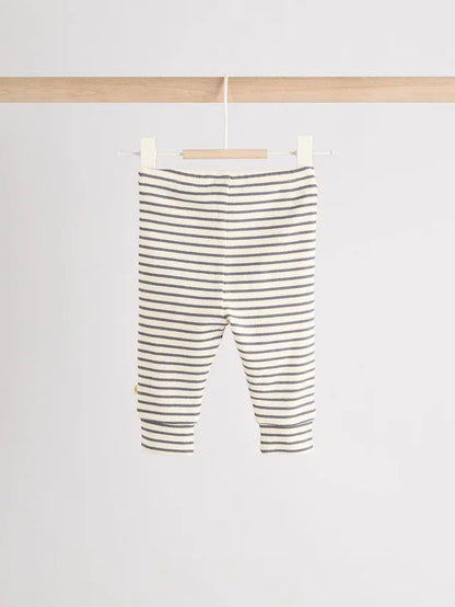 |BabyGirl| Conjunto De Blusa e Leggings De Manga Comprida Com Listras Creme Bunny Baby