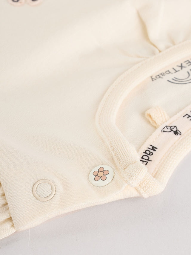 |BabyGirl| Conjunto De Blusa e Leggings De Manga Comprida Com Listras Creme Bunny Baby