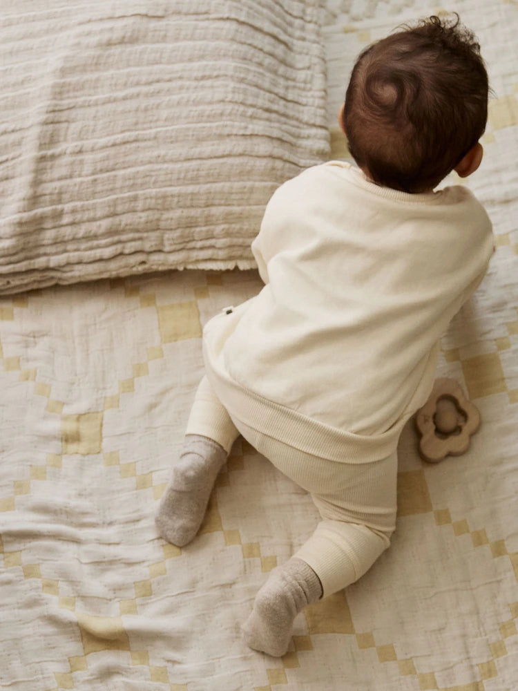 |BabyGirl| Conjunto De Suéter e Leggings Creme Para Bebê, 2 Peças (0 meses a 2 anos)