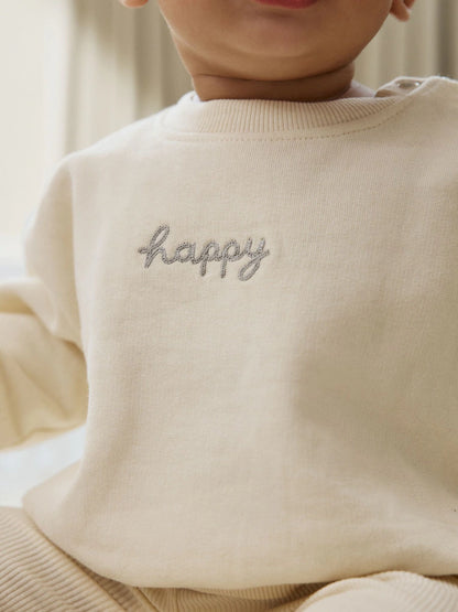 |BabyGirl| Conjunto De Suéter e Leggings Creme Para Bebê, 2 Peças (0 meses a 2 anos)