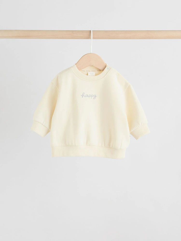 |BabyGirl| Conjunto De Suéter e Leggings Creme Para Bebê, 2 Peças (0 meses a 2 anos)