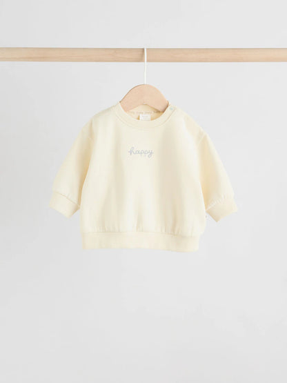 |BabyGirl| Conjunto De Suéter e Leggings Creme Para Bebê, 2 Peças (0 meses a 2 anos)