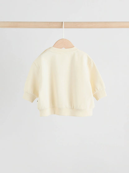 |BabyGirl| Conjunto De Suéter e Leggings Creme Para Bebê, 2 Peças (0 meses a 2 anos)