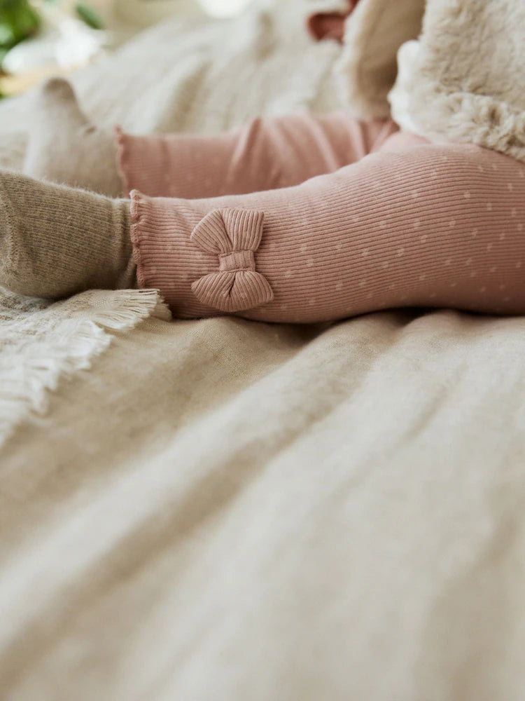 |BabyGirl| Conjunto De 3 Peças De Colete, Blusa e Leggings De Pele Rosa/Creme Para Bebê (0 meses a 2 anos)