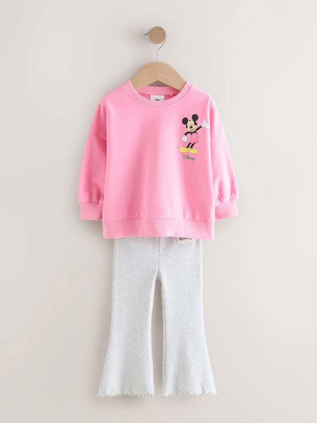 |Girl| Conjunto De Blusa e Calça Flare Rosa Disney Mickey Mouse e Seus Amigos (3 meses a 7 anos)