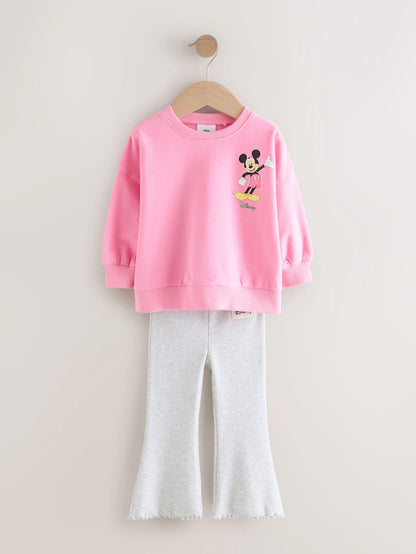 |Girl| Conjunto De Blusa e Calça Flare Rosa Disney Mickey Mouse e Seus Amigos (3 meses a 7 anos)