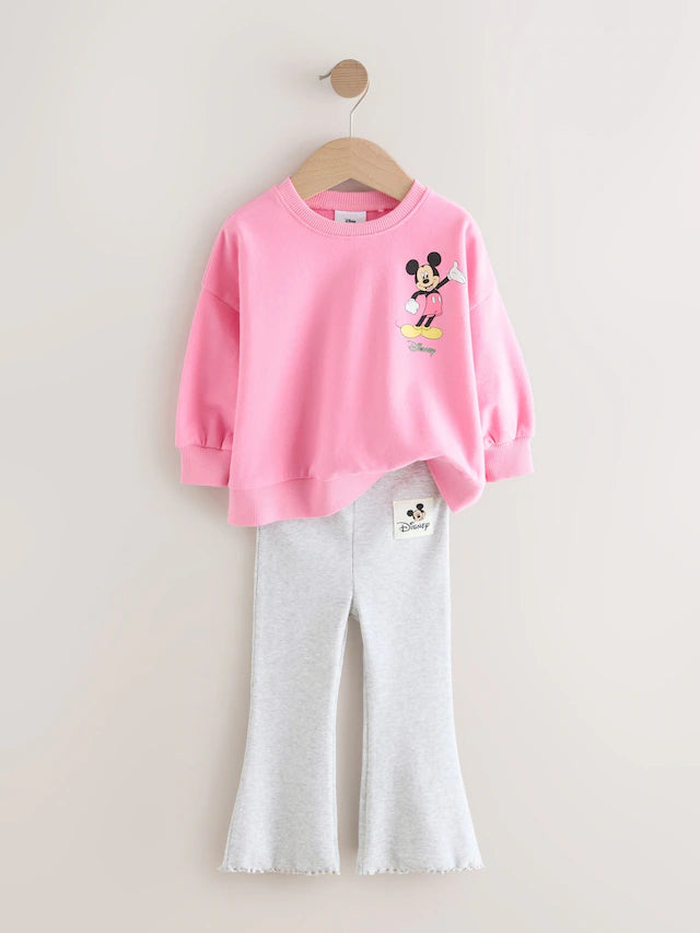 |Girl| Conjunto De Blusa e Calça Flare Rosa Disney Mickey Mouse e Seus Amigos (3 meses a 7 anos)