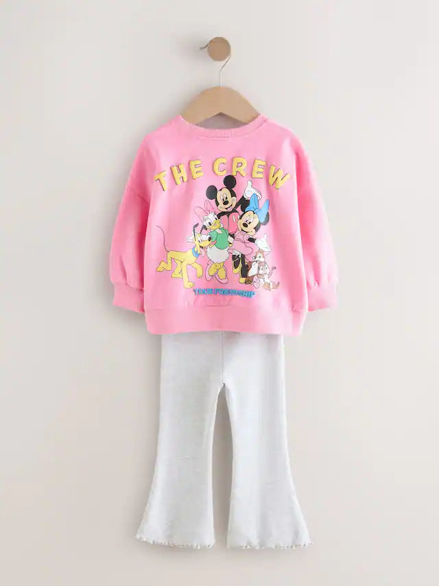 |Girl| Conjunto De Blusa e Calça Flare Rosa Disney Mickey Mouse e Seus Amigos (3 meses a 7 anos)