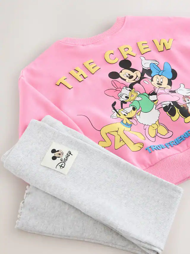 |Girl| Conjunto De Blusa e Calça Flare Rosa Disney Mickey Mouse e Seus Amigos (3 meses a 7 anos)