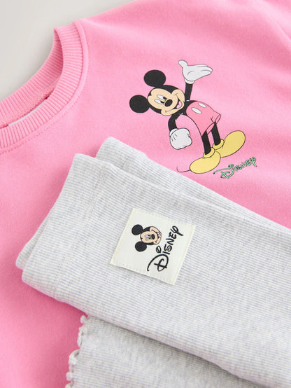|Girl| Conjunto De Blusa e Calça Flare Rosa Disney Mickey Mouse e Seus Amigos (3 meses a 7 anos)
