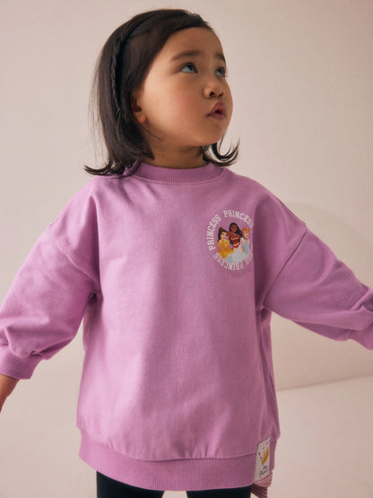 |Girl| Conjunto De Blusa e Leggings De Manga Comprida Roxas Da Princesa Disney (3 meses a 7 anos)