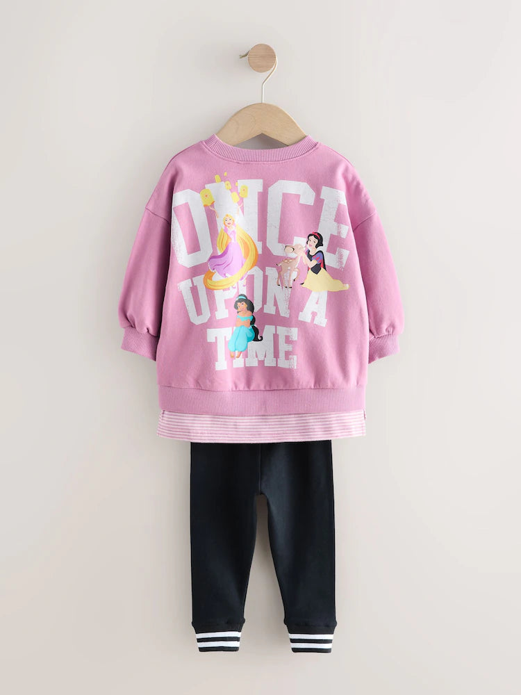 |Girl| Conjunto De Blusa e Leggings De Manga Comprida Roxas Da Princesa Disney (3 meses a 7 anos)