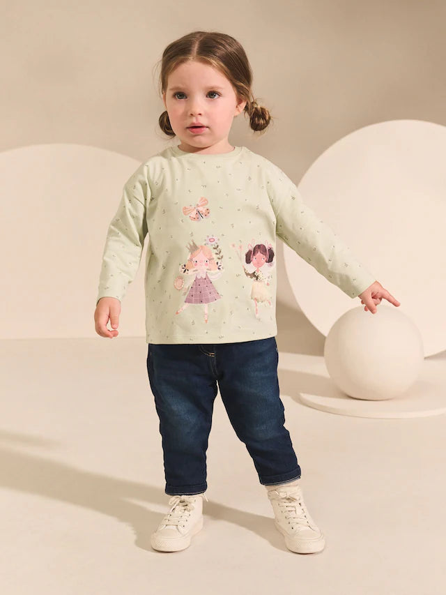 |Girl| Camiseta Manga Comprida Green Fairy (3 meses a 7 anos)