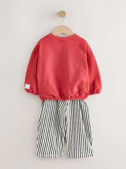 |Girl| Conjunto De Blusa De Manga Comprida e Calça Cano Red Dog (3 meses a 7 anos)
