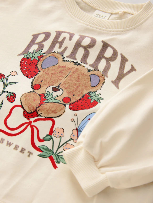 |Girl| Conjunto De Blusa e Calça Flare Com Estampa De Urso Vermelho Berry (3 meses a 7 anos)