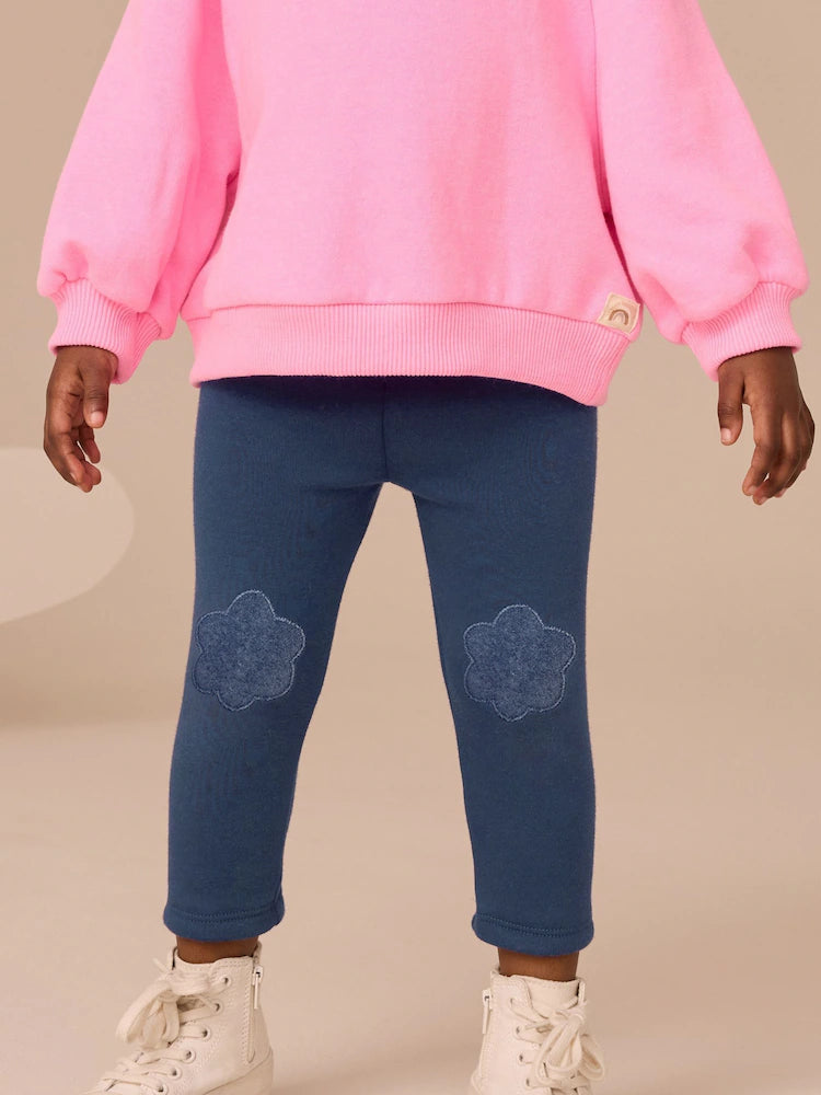 |Girl| Leggings Confortáveis Azul Marinho (3 meses a 7 anos)